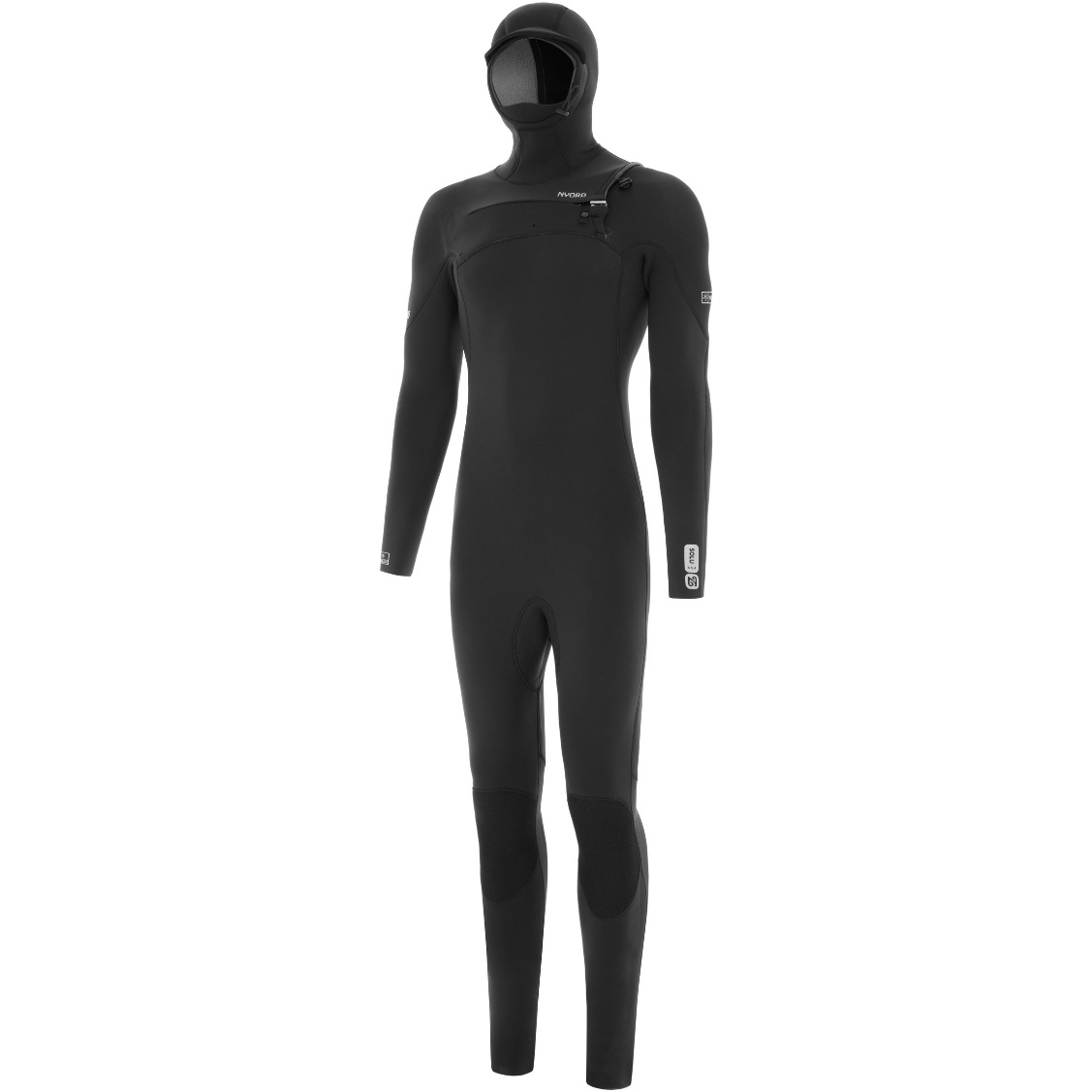 2025 Nyord Mens Solu Yulex 6/5/4mm Hooded Chest Zip Wetsuit SOLM654HD001 - Black